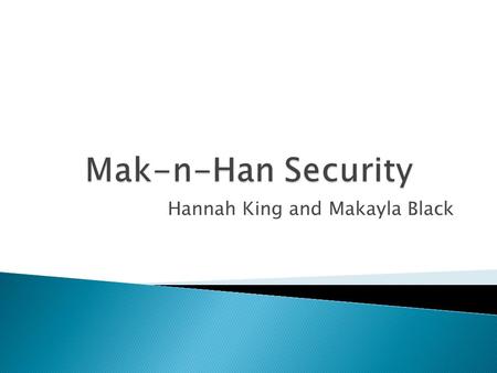 Hannah King and Makayla Black.  Our goal is to better our clients way of security and help them keep a safe environment for their clients as well. 
