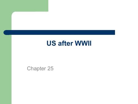 US after WWII Chapter 25. Occupation of Germany Potsdam Conference – July 1945 – Truman, Stalin, and Churchill (Attlee) Division of Germany – France,