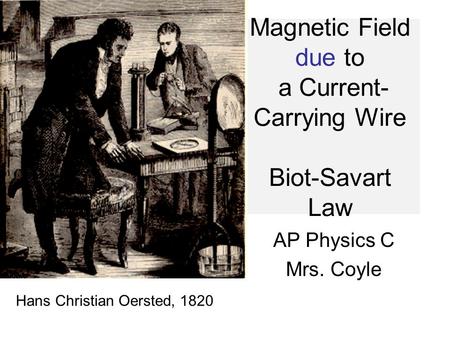 Magnetic Field due to a Current-Carrying Wire Biot-Savart Law