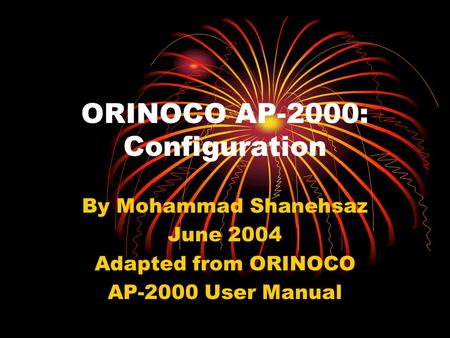 ORINOCO AP-2000: Configuration
