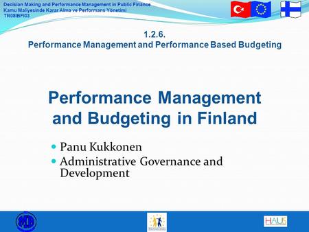 Panu Kukkonen Administrative Governance and Development