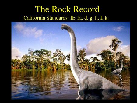 The Rock Record California Standards: IE.1a, d, g, h, I, k.