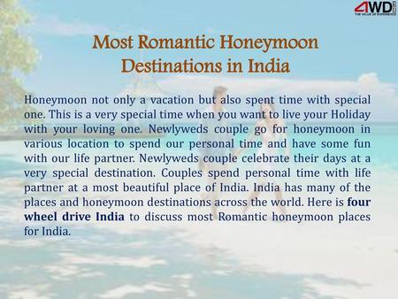 Most Romantic Honeymoon Destinations in India