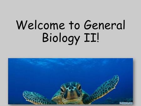 Welcome to General Biology II!