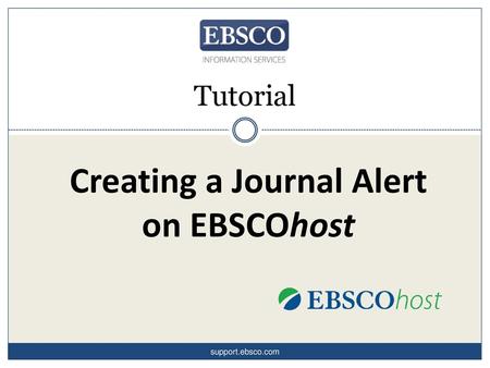 Creating a Journal Alert on EBSCOhost