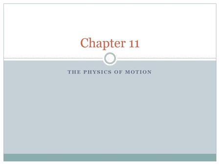 Chapter 11 The Physics of Motion.