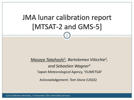 JMA lunar calibration report [MTSAT-2 and GMS-5]