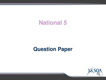National 5 Question Paper.