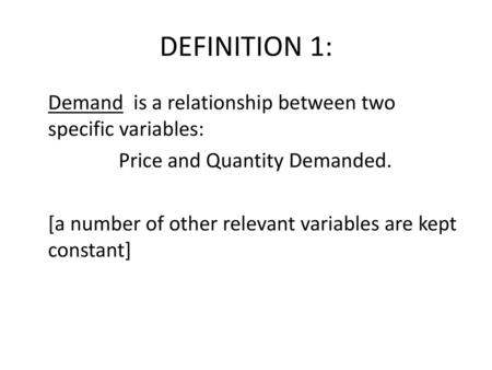 Price and Quantity Demanded.