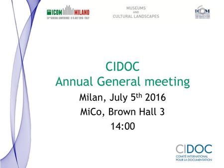 CIDOC Annual General meeting
