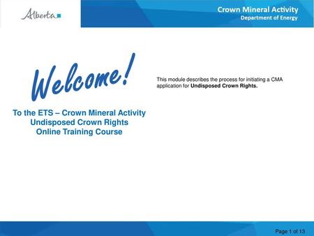 To the ETS – Crown Mineral Activity Undisposed Crown Rights