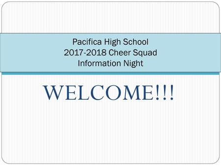 Pacifica High School Cheer Squad Information Night
