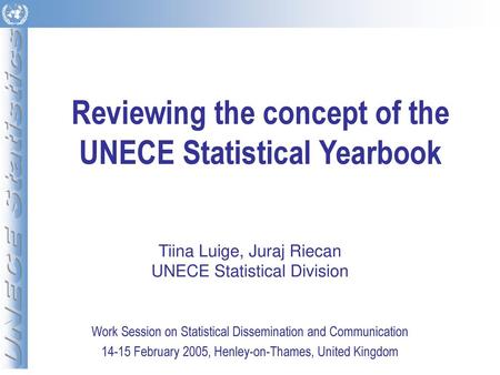 Reviewing the concept of the UNECE Statistical Yearbook