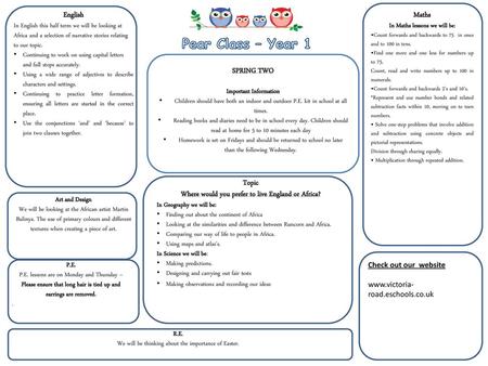 Pear Class – Year 1 English Maths SPRING TWO Topic