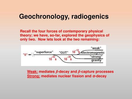Geochronology, radiogenics
