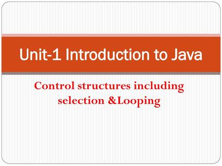 Unit-1 Introduction to Java