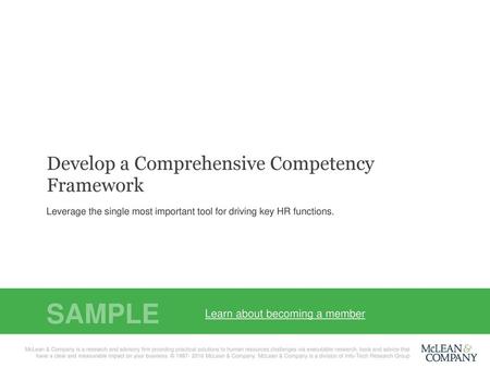 SAMPLE Develop a Comprehensive Competency Framework