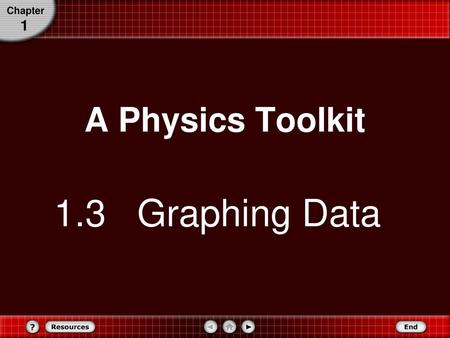 Chapter 1 A Physics Toolkit 1.3 Graphing Data.