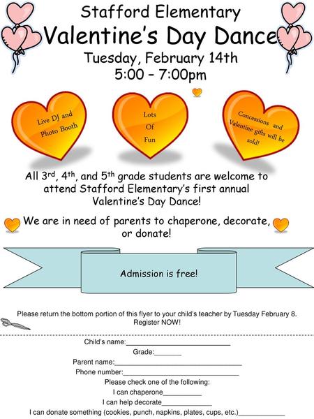 Concessions  and Valentine gifts will be sold! Live DJ and Photo Booth