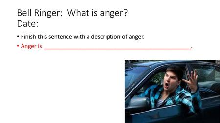 Bell Ringer: What is anger? Date: