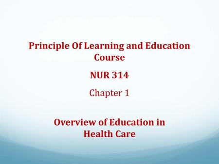 Evolution of the teaching role of nurses