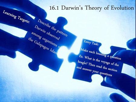 16.1 Darwin’s Theory of Evolution