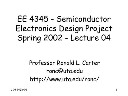 Professor Ronald L. Carter