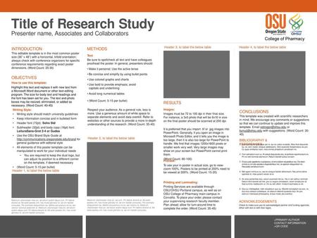 Title of Research Study Presenter name, Associates and Collaborators