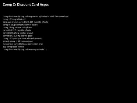 Coreg Cr Discount Card Argos