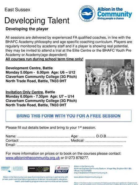 Bring this form with you for a FREE session