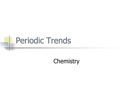 Periodic Trends Chemistry.