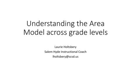 Understanding the Area Model across grade levels