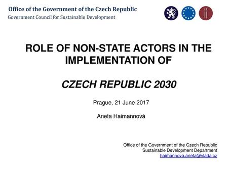 Role of non-state actors in the implementation of Czech Republic 2030