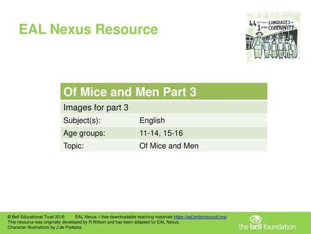 EAL Nexus Resource Of Mice and Men Part 3 Images for part 3