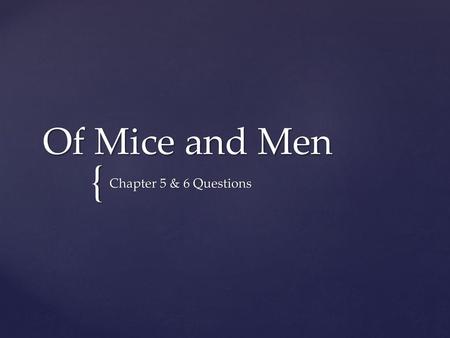 Of Mice and Men Chapter 5 & 6 Questions.