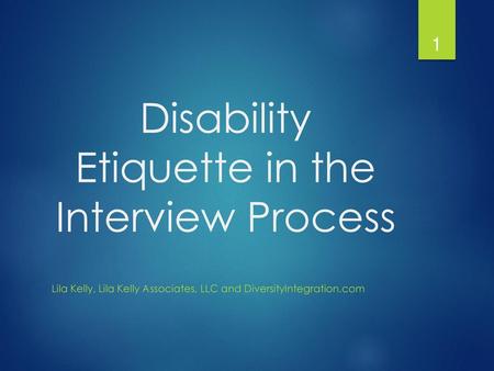 Disability Etiquette in the Interview Process