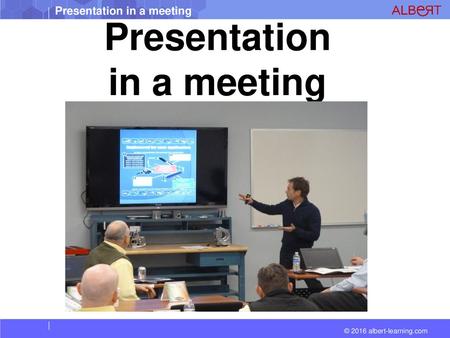 Presentation in a meeting.