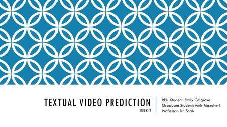 Textual Video Prediction Week 2