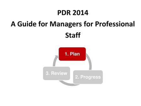 A Guide for Managers for Professional Staff