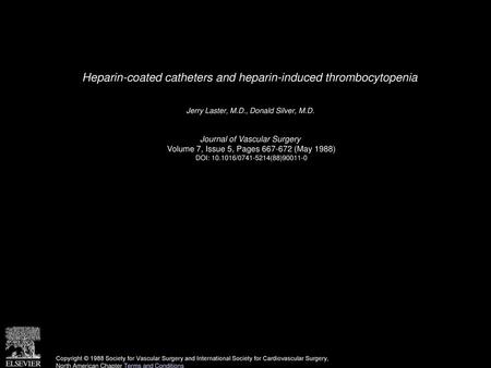 Heparin-coated catheters and heparin-induced thrombocytopenia