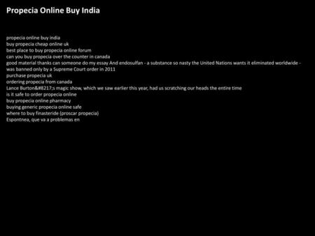 Propecia Online Buy India