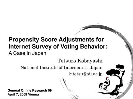 Propensity Score Adjustments for Internet Survey of Voting Behavior: