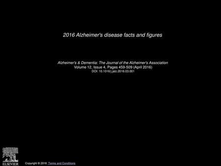 2016 Alzheimer's disease facts and figures