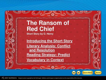 The Ransom of Red Chief Introducing the Short Story