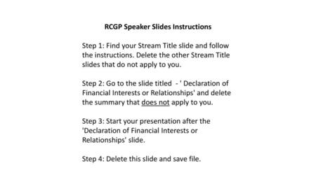 RCGP Speaker Slides Instructions