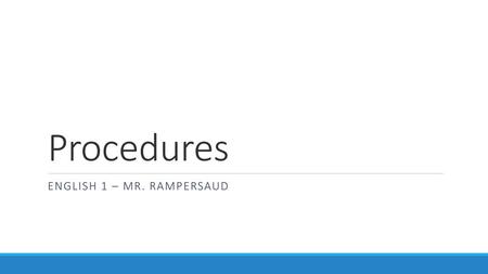 English 1 – Mr. Rampersaud