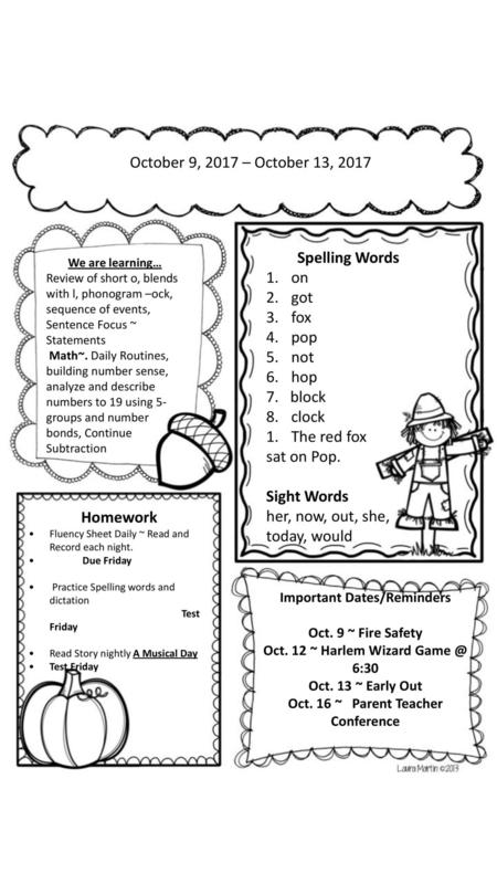 Spelling Words Homework