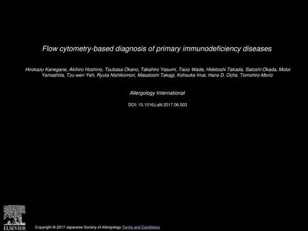 Flow cytometry-based diagnosis of primary immunodeficiency diseases