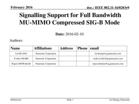 Signalling Support for Full Bandwidth MU-MIMO Compressed SIG-B Mode