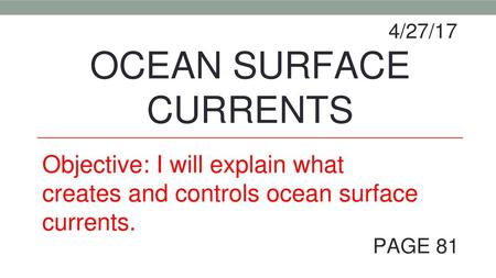 OCEAN SURFACE CURRENTS